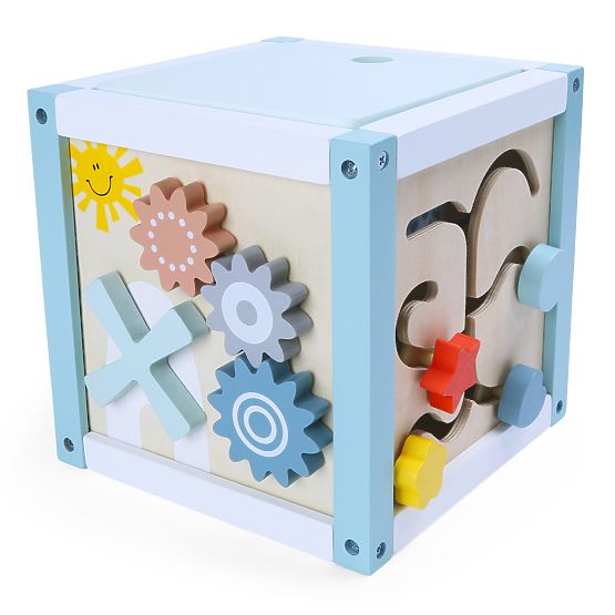 Drewniana edukacyjna kostka sorter + klocki ECOTOYS