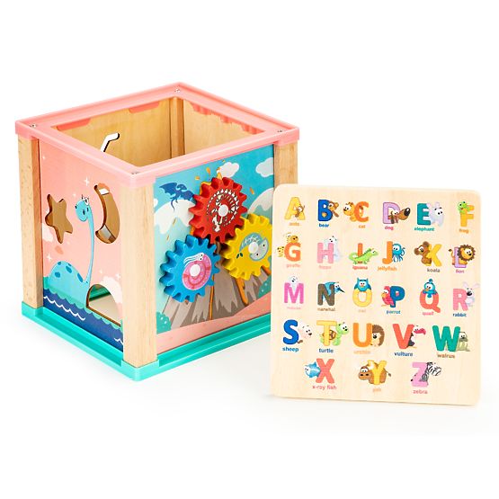 Drewniana edukacyjna kostka, sorter mula ECOTOYS