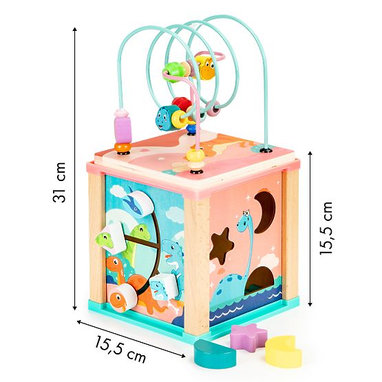 Drewniana edukacyjna kostka, sorter mula ECOTOYS
