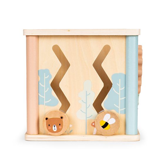 Drewniana edukacyjna kostka z kształtami ECOTOYS