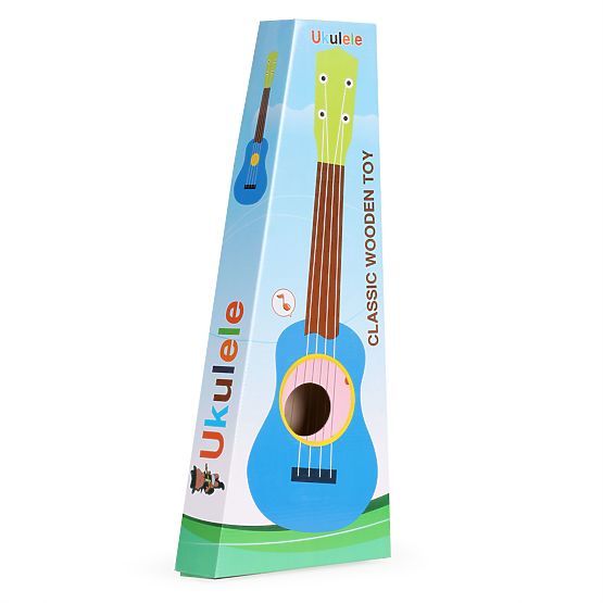 Drewniana gitara dziecięca metalowe struny kostka różowa ECOTOYS