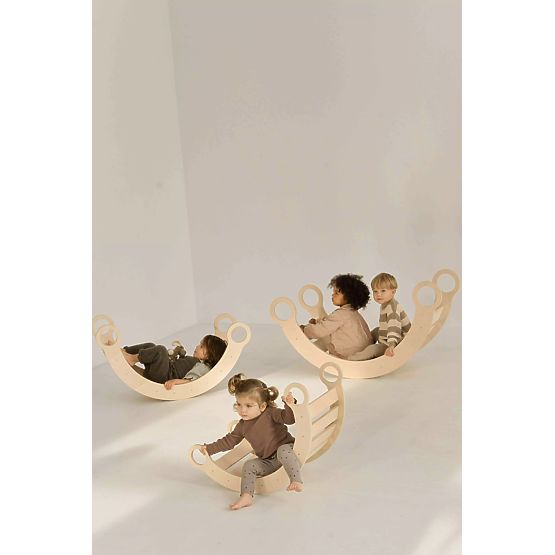 Drewniana huśtawka Montessori S - naturalna