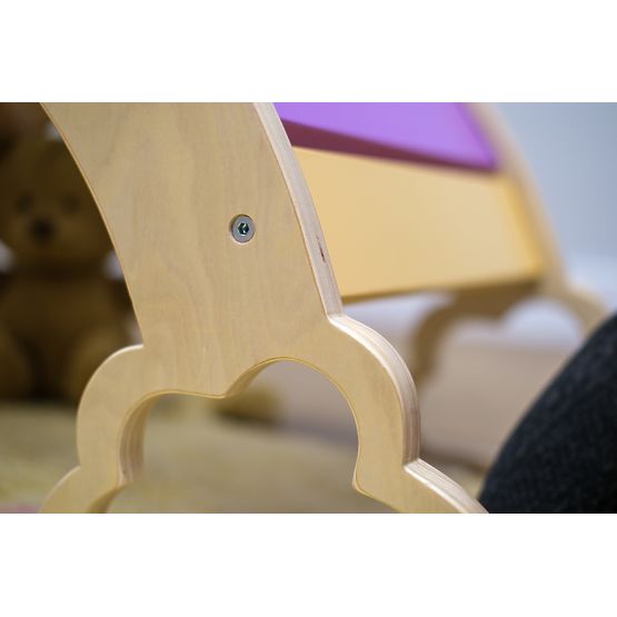 Drewniana huśtawka Montessori - tęcza