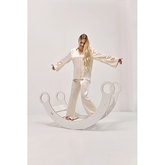 Drewniana huśtawka Montessori XL - biała