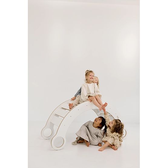 Drewniana huśtawka Montessori XL - biała