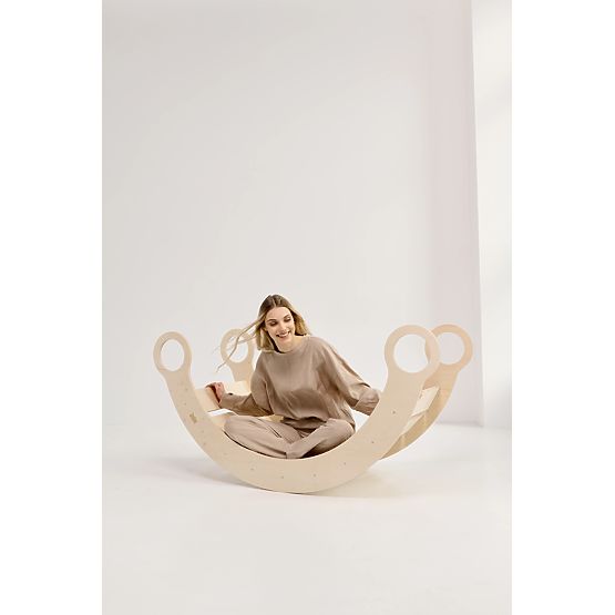 Drewniana huśtawka Montessori XL - naturalna