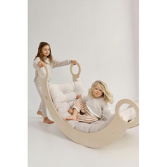 Drewniana huśtawka Montessori XL - naturalna