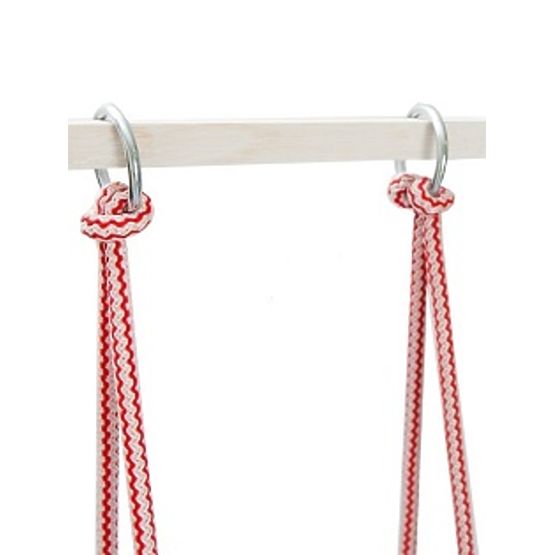 Drewniana huśtawka z poduszką - naturalna