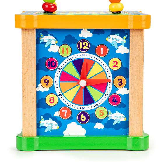 Drewniana kostka edukacyjna z labiryntem