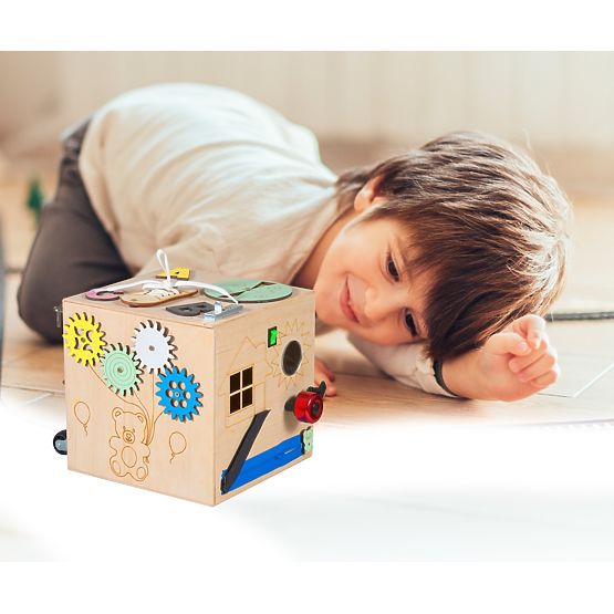 Drewniana kostka Montessori - naturalna