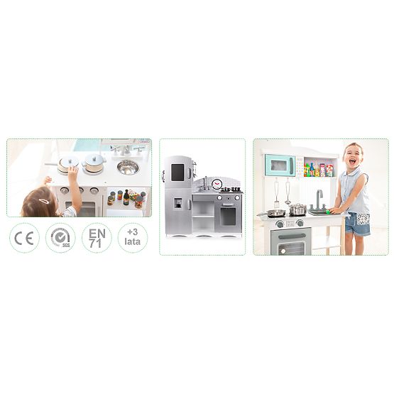 Drewniana kuchnia dla dzieci XXL z wyposażeniem