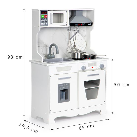 Drewniana kuchnia dla dzieci z dźwiękami i LED + akcesoria ECOTOYS
