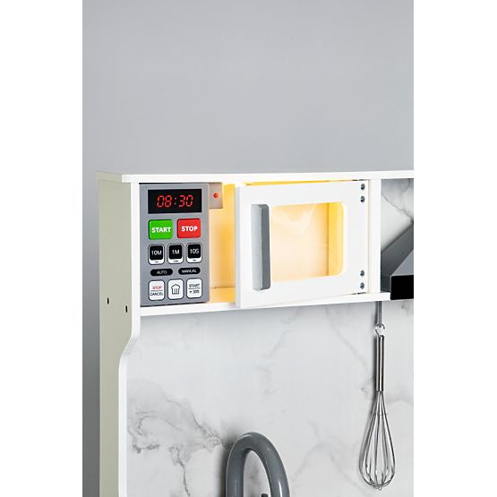 Drewniana kuchnia dla dzieci z dźwiękami i LED + akcesoria ECOTOYS