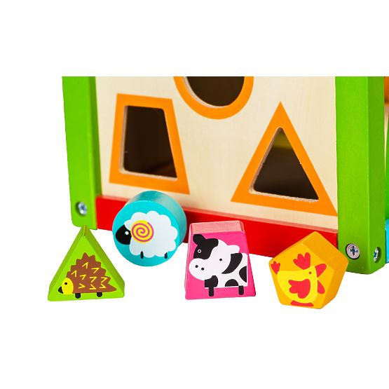 Drewniana zabawka edukacyjna z labiryntem