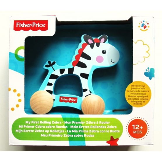 Drewniana zebra na kółkach Fisher Price