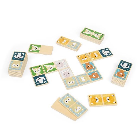 Drewniane domino Bigjigs Toys - leśne zwierzątka