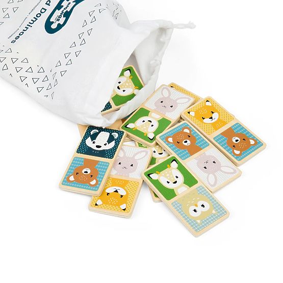Drewniane domino Bigjigs Toys - leśne zwierzątka