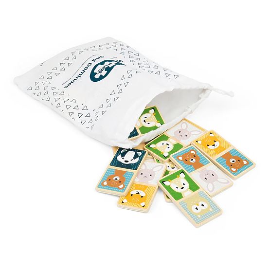 Drewniane domino Bigjigs Toys - leśne zwierzątka