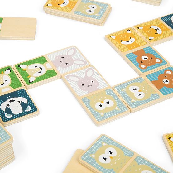 Drewniane domino Bigjigs Toys - leśne zwierzątka