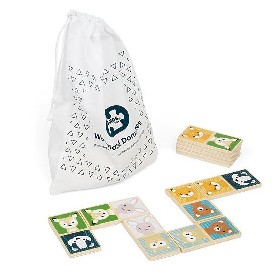 Drewniane domino Bigjigs Toys - leśne zwierzątka