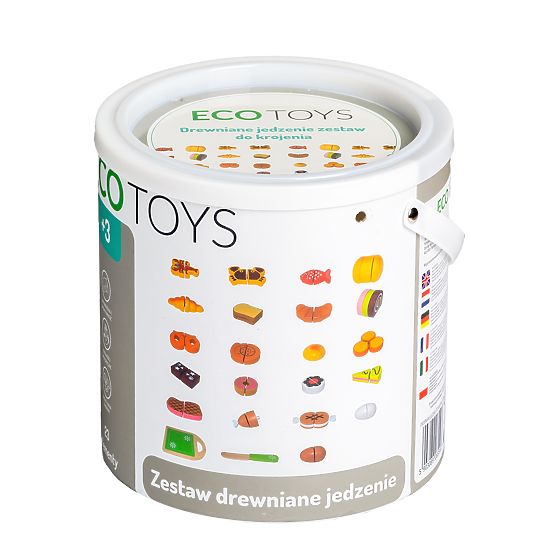 Drewniane jedzenie do krojenia 23 elementy ECOTOYS