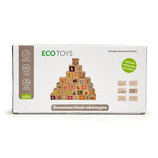 Drewniane klocki - litery, cyfry i obrazki