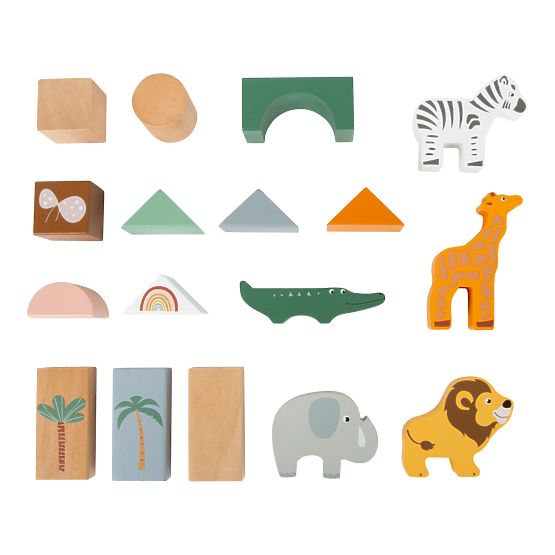 Drewniane klocki Small Foot Safari 50 szt