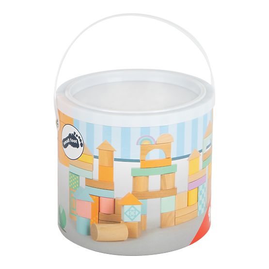 Drewniane kostki Small Foot pastelowe 50 szt