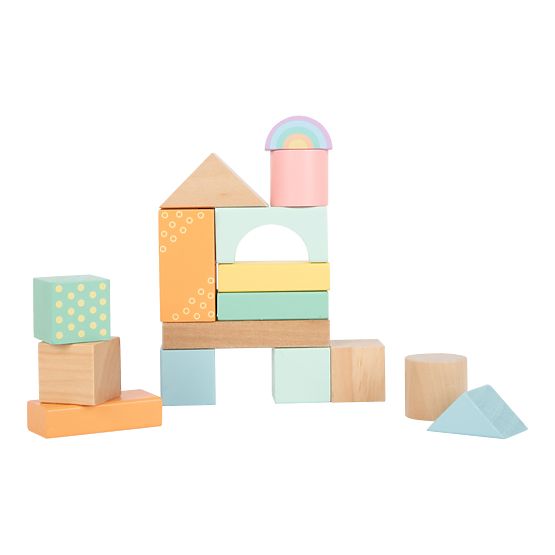 Drewniane kostki Small Foot pastelowe 50 szt