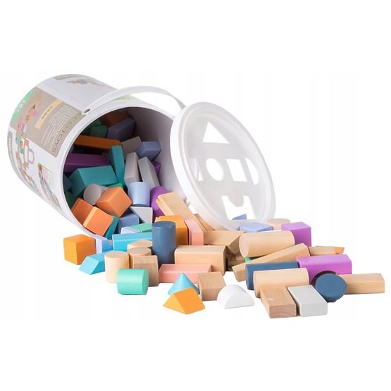 Drewniane kostki w pudełku - 100 szt