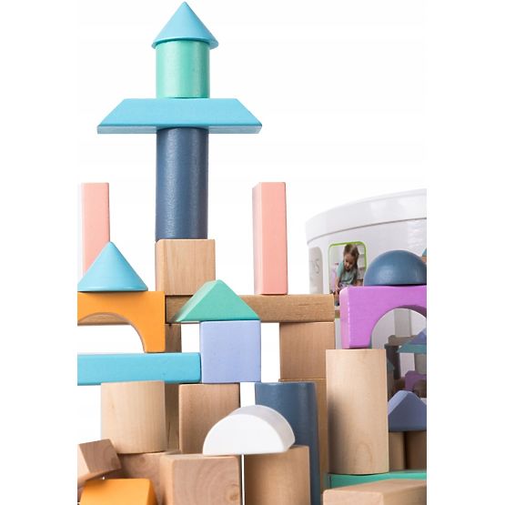 Drewniane kostki w pudełku - 50 szt