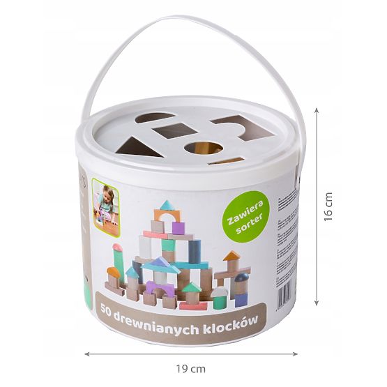 Drewniane kostki w pudełku - 50 szt