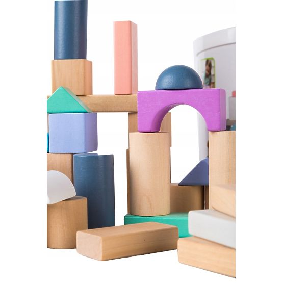 Drewniane kostki w pudełku - 50 szt