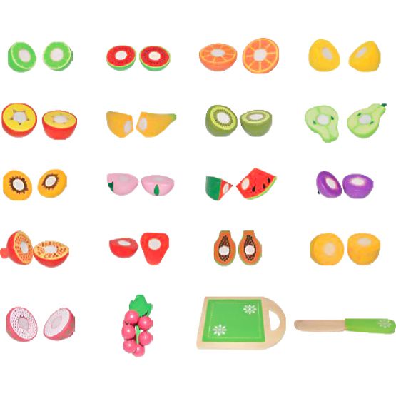 Drewniane owoce do krojenia 20 sztuk ECOTOYS