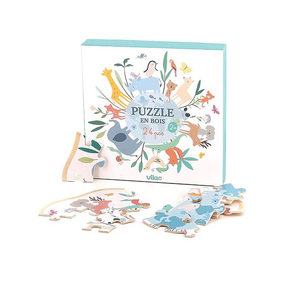 Drewniane puzzle - świat