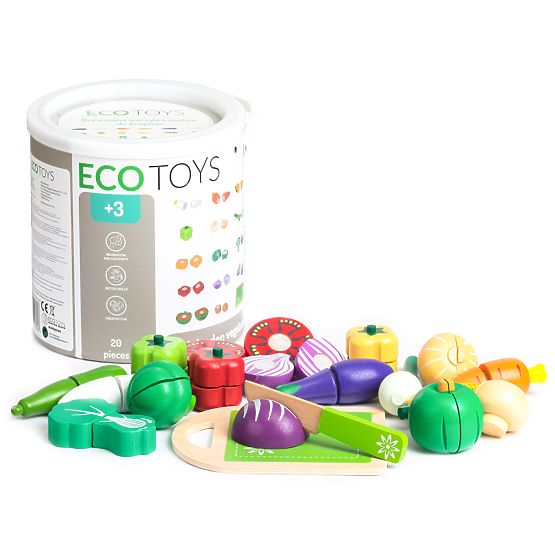 Drewniane warzywa do krojenia dla dzieci 20 sztuk ECOTOYS