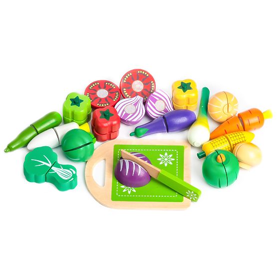 Drewniane warzywa do krojenia dla dzieci 20 sztuk ECOTOYS