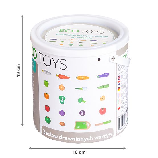 Drewniane warzywa do krojenia dla dzieci 20 sztuk ECOTOYS