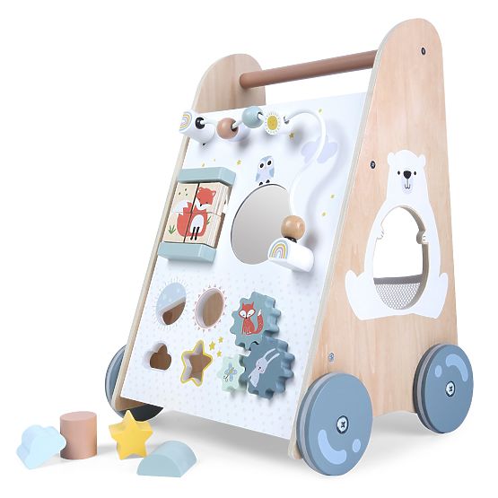 Drewniany chodzik dla dzieci z ruchomymi elementami ECOTOYS