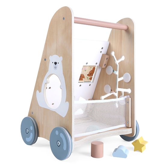 Drewniany chodzik dla dzieci z ruchomymi elementami ECOTOYS