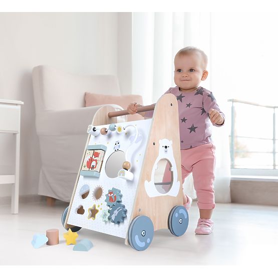 Drewniany chodzik dla dzieci z ruchomymi elementami ECOTOYS