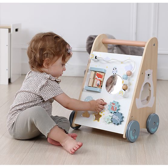 Drewniany chodzik dla dzieci z ruchomymi elementami ECOTOYS