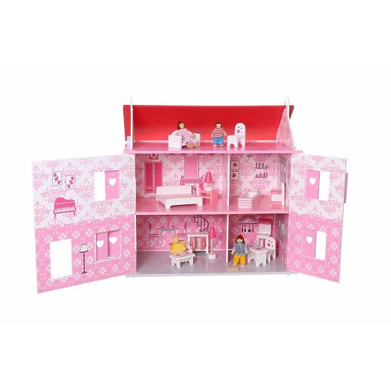 Drewniany dom dla lalki