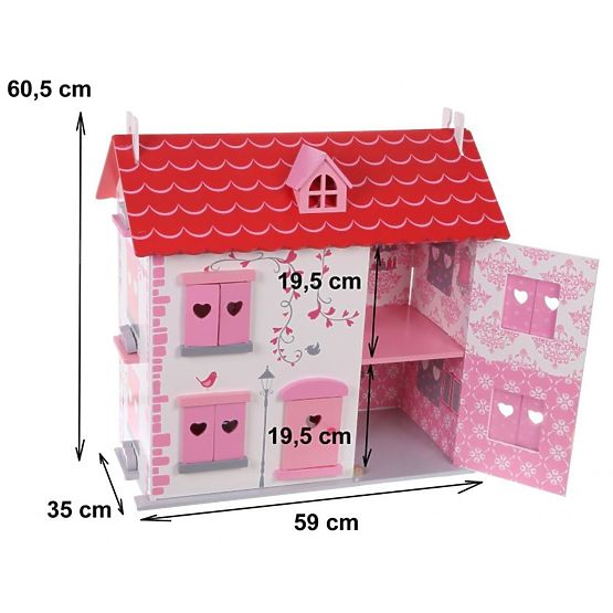 Drewniany dom dla lalki
