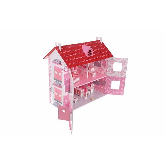 Drewniany dom dla lalki