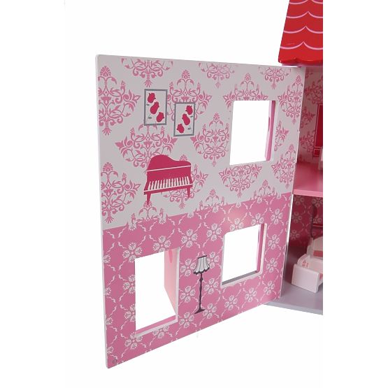 Drewniany dom dla lalki