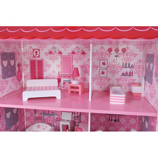 Drewniany dom dla lalki