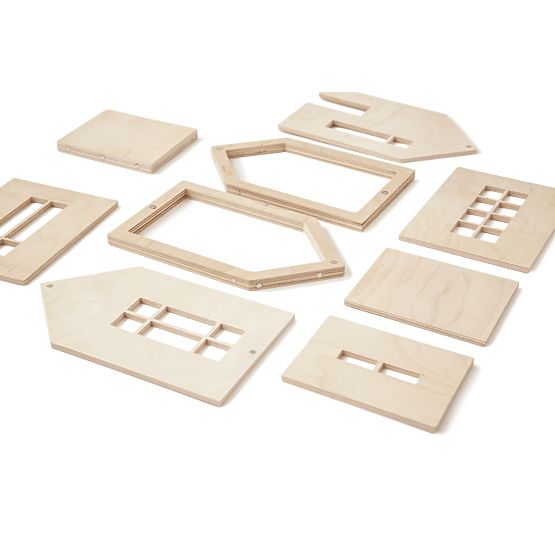 Magnetyczny drewniany dom Montessori - naturalny