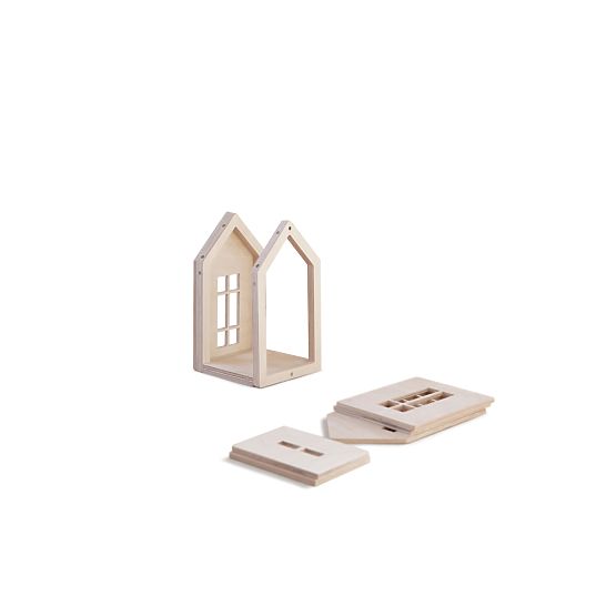Magnetyczny drewniany dom Montessori - naturalny
