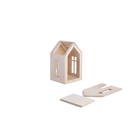 Magnetyczny drewniany dom Montessori - naturalny